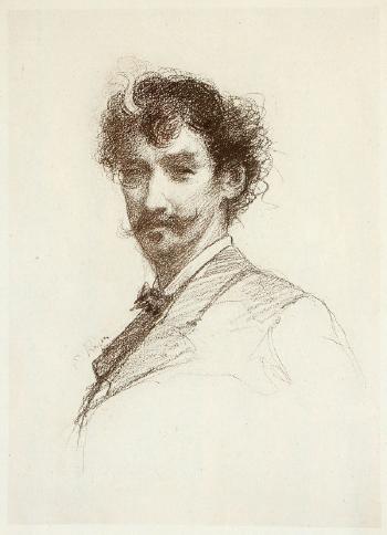 Portrait of James Abbott McNeil Whistler by 
																			Paul Adolphe Rajon