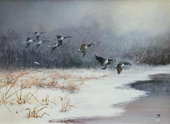 Migrating geese by 
																	David Feather