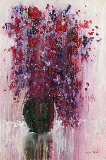Still life, vase of flowers by 
																			Angelina Raspel