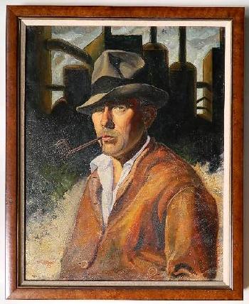 Man with pipe by 
																			Theodore H Reamer