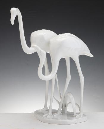 Group figure of two Flamingos by 
																	Elfriede Reichel-Drechsler