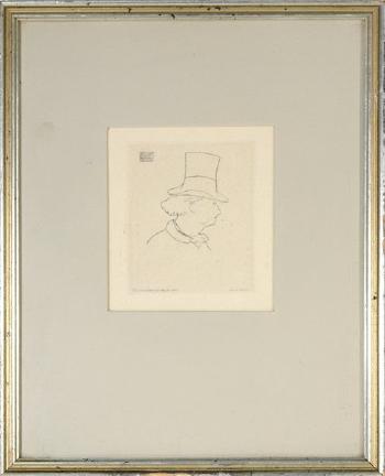 Baudelaire de profil en chapeau by 
																			Edouard Manet