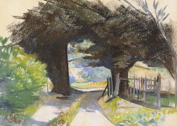 Trees and gateway by 
																	Rose Brigid Ganly
