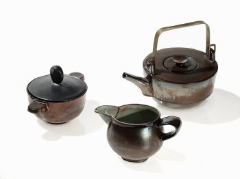 Teaset with Kombinationsteekanne by 
																			Otto Lindig