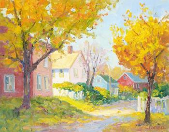 Autumn in the Lane by 
																	Francine Noreau