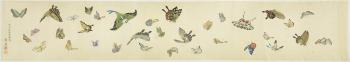 36 butterflies of assorted size and species by 
																			Iwamoto Enrei