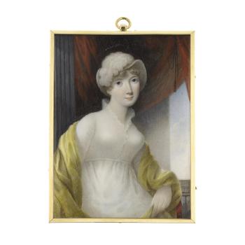A Lady, previously identified as, Harriet Montagu-Scott née Townshend, Duchess of Buccleuch (1773-1814) by 
																	Alexander Gallaway
