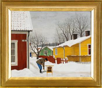 Vintermotiv från Trosa by 
																			Reinhold Ljunggren
