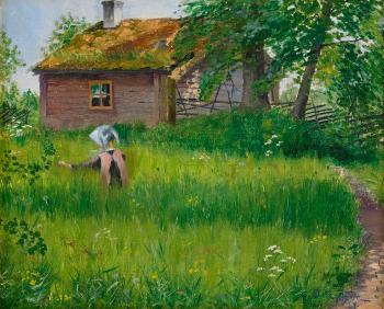 Flicka i sommargrönska by 
																			Olof Sager-Nelson
