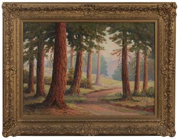 Woodland landscape with Ponderosa pines by 
																			Julian Itter