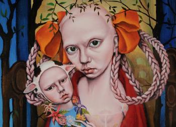 Surreal mother and child by 
																			Heather Nevay