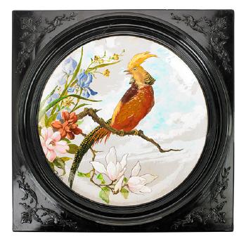Framed Charger With Pheasant by 
																	Felix Optat Milet