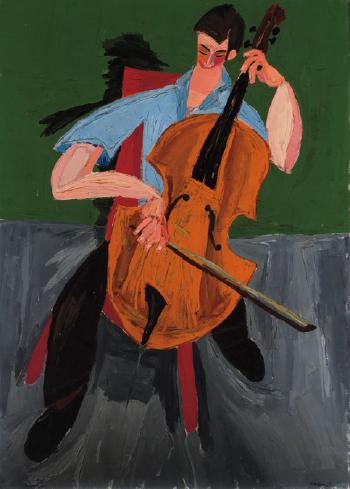 Andy Martin playing the cello by 
																			Herbert Katzman