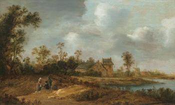 Landscape with Figures resting on a Field by 
																	Reyer Claesz Suycker