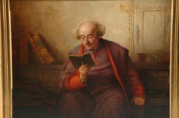 Monk reading by 
																			Richard Linderum