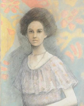 Portrait of a lady by 
																			Charles Inzer