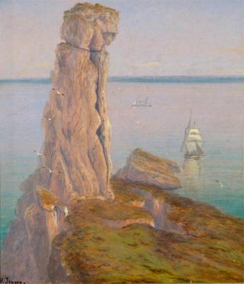The Bumble Rock, Cornwall; Mullion Gull Rock, Cornwall by 
																			Isaac Walter Jenner