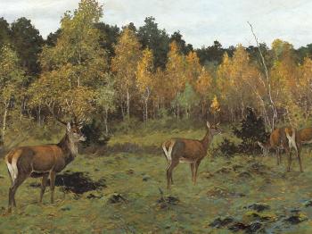 Deer In Autumn Forest by 
																			Dimitrij Prokofieff