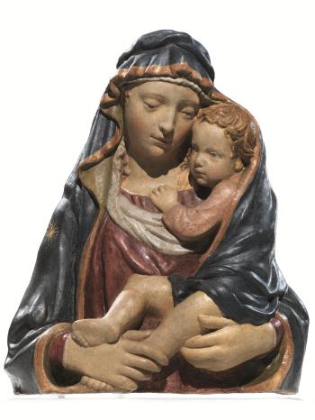 Madonna col Bambino protetto dal manto by 
																			Lorenzo Ghiberti