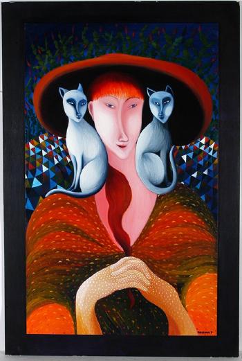 Cats under woman’s Hat by 
																			Darina Raskova