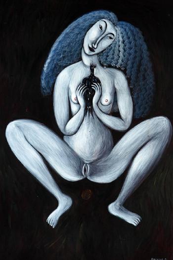 Nude with Blackbird by 
																			Darina Raskova