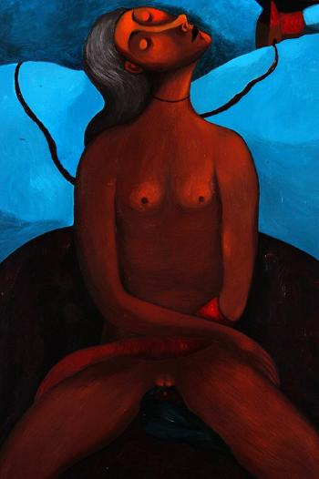Nude with Blackbird at rest by 
																			Darina Raskova