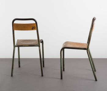 Pair of 'Stella' stacking chairs by 
																			 Usines Stella Labruguiere
