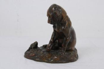 Puppy and frog by 
																			Georges Lucien Vacossin