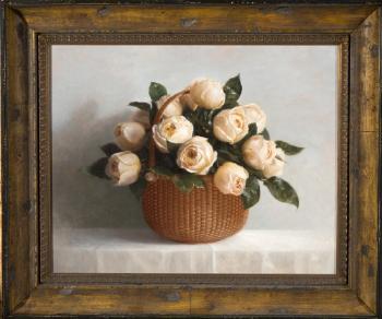 Nantucket Basket with Roses by 
																			Cindy Procious