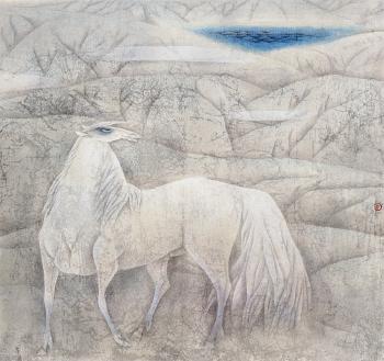 White Horse at Heaven Lake by 
																	 Zhou Rongsheng