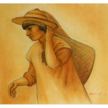 Yalálag woman;  El guitarrero;  Niña del mercado (a group of three) by 
																			Edith Anne Hamlin