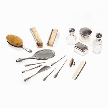 15-piece complete silver toiletry set by 
																			 Gebruder Kuhn