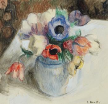 Bouquet d'anémones by 
																			Alfred Dunet