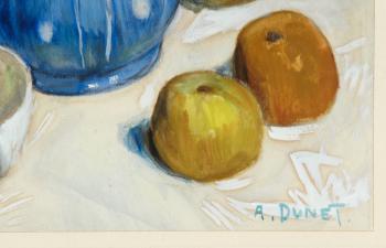 Nature morte aux pommes et pichet by 
																			Alfred Dunet