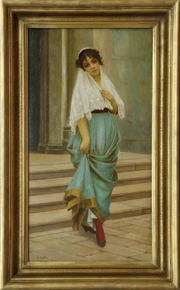 Portrait of a Maiden by 
																			Eugen von Blaas