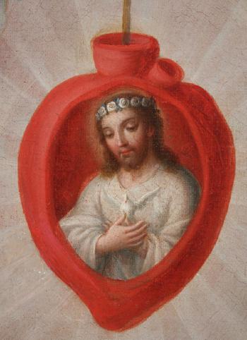 Angels adoring the Sacred Heart by 
																			Jose de Paez