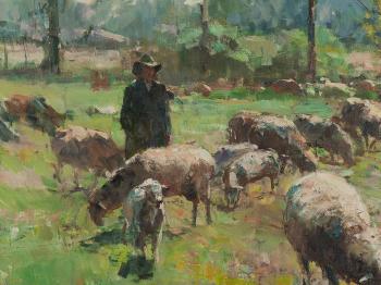 Sheep Flock by 
																			Fritz Klaiberg