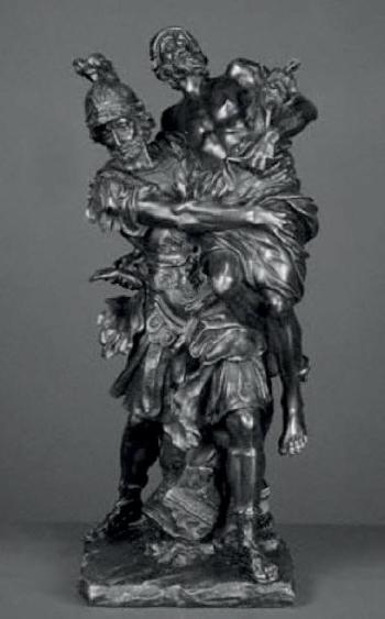Enée sauvant son père Anchise et son fils ascagne de l’incendie de troie by 
																			Pierre Lepautre