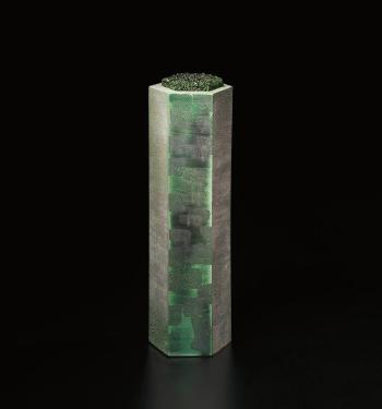Green Mist lidded jar, from the 'Silver Mist' series by 
																	Kondo Takahiro