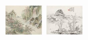 Landscapes after ancient Masters by 
																	 Xie Songzhou