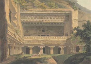 Jagannâtha Sabha; Paraswa Râma Sabhâ; Râmêswara; Dotali; and Viswakarmâ, Exterior View (Abbey Travel, 420, pls. 105, 106, 112, 122, 123) by 
																	James Wales