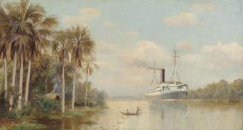 The Steamship Hildebrand on the 1000 Mile passage up The Amazon to Manaus by 
																	D W E Gutman