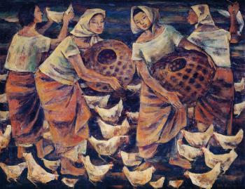 Paghuhuli Ng Mga Manok (Catching Chickens) by 
																	Anita Corpus Magsaysay-Ho