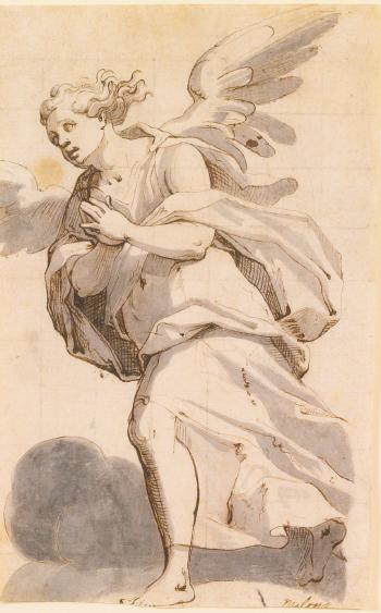 An Angel moving towards the Left by 
																	Giovanni Battista Trotti
