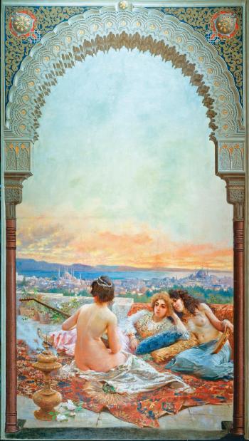 Odalisques On A Terrace In Constantinople by 
																	Massimiliano Gallelli