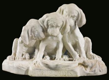Trois Chiots (Three Puppies) by 
																	Georges Lucien Vacossin