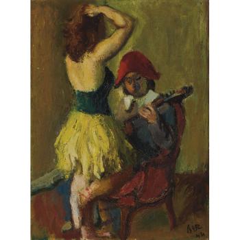 Harlequin and Dancer and Seated Woman: A double-sided work by 
																	Iosif Iser