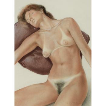 Girl on a Mauve Cushion by 
																	Martha Mayer Erlebacher