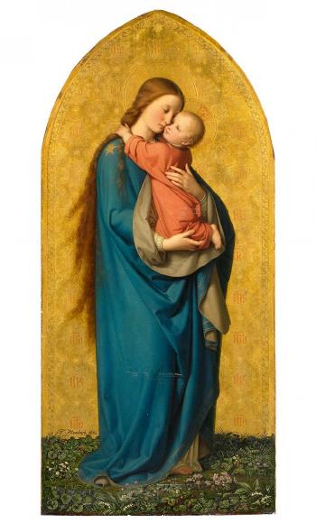 Ego dilecto, Mary with the Child on Gold Ground by 
																			Franz Ittenbach