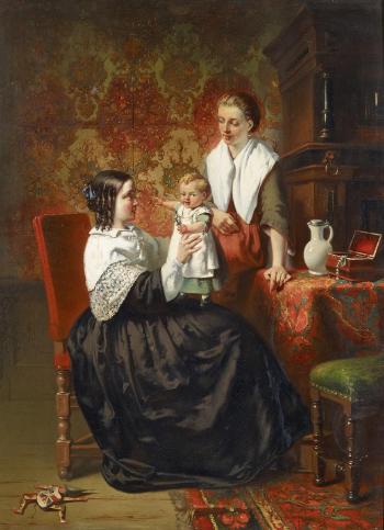 Mother with Child by 
																			Johan Christian Gustav Zeitz